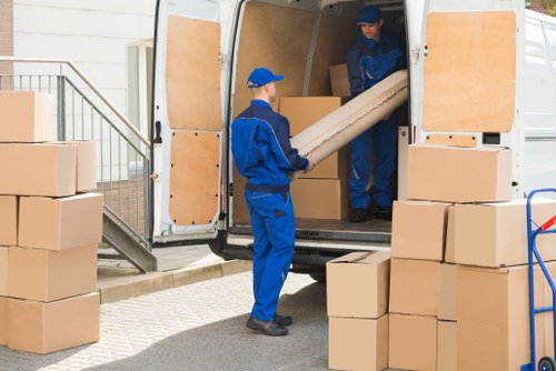 Man and van vehicle ready for a local move in Raynes Park